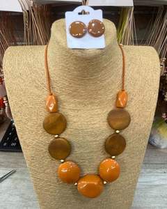 Colorful Vintage <b>Resin</b> Beaded <b>Necklace</b> for Women Ball Shape Pattern with Rope Chain Party & Wedding - Product Image 1