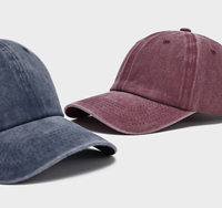 Gorra de Béisbol Personalizada, Lisa, Lavada, de Sarga de Algodón, con Visera Curva, Venta al Por Mayor OEM