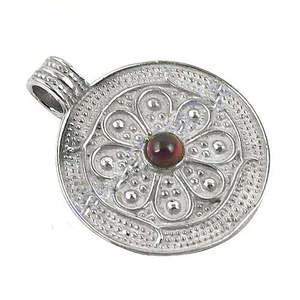 Collar de Moda para Mujer, Plata 925, Colgante de Flor, Rodio, Oro de 18K, con Esmeralda, Circonita, Moissanita, Diamantes, Piedras Preciosas, Perfecto - Product Image 2