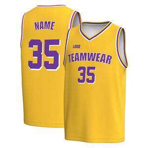 Camiseta de Baloncesto de los Lakers para hombre, transpirable, reversible, personalizada, cómoda, camiseta en blanco, uniforme de baloncesto para hombre - Product Image 3