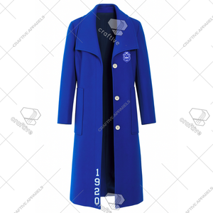 Abrigo de Lana Zeta Phi Beta Listo para Enviar, Abrigo de Gabardina de Alta Calidad para Mujer, Abrigo Largo de Lana con Cinturón para Hermandad - Product Image 2