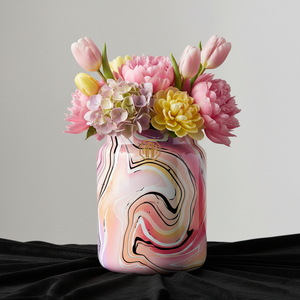 Vase à fleurs en métal de haute qualité, vase de table moderne à vendre, décoration intérieure pour la maison et le bureau, vase de table en émail imprimé soudé - Product Image 2