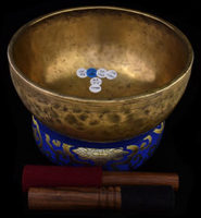 Accueil Bouddhisme Méditation Gong Zen Yoga Bol Ensemble Sacré Dharma Moines Bâton en Bois Métal Acier Laiton Bol Chantant Pratique