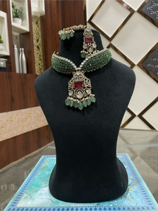 Conjunto de collar Victoriano de alta calidad con piedras Premium Conjunto de collar real de lujo para mujeres Ideal para bodas, ocasiones especiales - Product Image 3