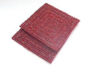 Stylish Fancy Premium Beaded Bow Square Shape Embroidery Four Set Coaster With Round Shape <b>Seed</b> Beads By Hiba Enterprises - Product Image 3