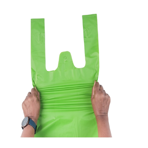 Amidon de maïs biodégradable imprimé sur mesure et sacs de transport en PLA avec poignée à boucle souple emballage écologique et réutilisable - Product Image 1