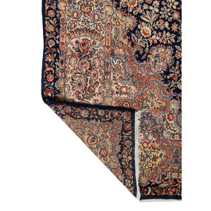 Tapis en laine noué à la main Aalam Blue Pae-6466 9x12 rectangulaire à motif médaillon pour la décoration de la maison, du salon ou de l'couloir - Product Image 5