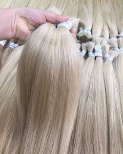 100% extensions de cheveux vietnamiens humains bruts os droit vague profonde lâche avec dentelle HD couleur blonde en vrac pour les femmes - Product Image 2