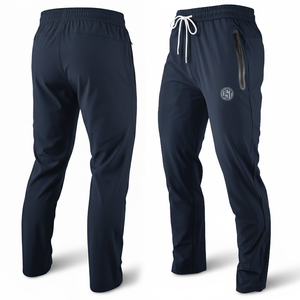 Mens Athletic Canvas Track Pants with Mid Waist Drawstring Zipper Pocket <b>Slim</b> Fit <b>Jogger</b> ODM Wholesale Supply - Product Image 1
