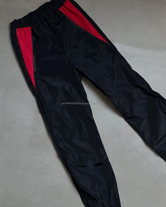 Fabricant de survêtements personnalisés, ensemble de jogging avec capuche zippée et broderie, pantalon de survêtement en nylon à blocs de couleurs, survêtements coupe-vent pour hommes - Product Image 3