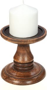 Juego de 2 portavelas de pilar de madera de 5 pulgadas de alto, regalo Ideal para bodas, fiesta nupcial, Spa, vela de Pilar votivo de meditación Reiki - Product Image 5