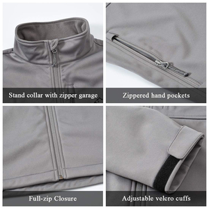 Mejor diseño al por mayor logotipo personalizado poliéster hecho chaqueta Softshell transpirable uso al aire libre chaqueta Softshell - Product Image 6