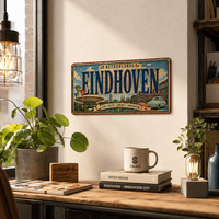Letrero Metálico Vintage de Eindhoven, Países Bajos, Letrero de Metal Rústico de Estilo Antiguo, Decoración de Pared para Estudio de Arte, Cafetería Industrial