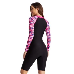 Rash Guard manga larga Niño pierna UPF 50 cremallera frontal Surf traje húmedo trajes de baño mujeres calientes mujeres más tamaño sexy traje de baño - Product Image 5