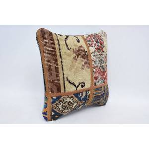 Almohada de retazos Kantha de lana Beige, cojín decorativo de 12x12 pulgadas, tejido bordado, estampado Vintage, cuadrado, portátil, suelo de cama - Product Image 3
