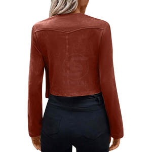Top Selling Breathable Women Fashion Leather <b>Jacket</b> High Quality Low Price Western <b>Ladies</b> <b>Jackets</b> Made In Pakistan - Product Image 4