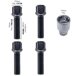 4 pernos antirrobo negros ch.17/19 14X1.5 l.50mm - Product Image 1