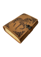 Journal en cuir véritable gaufré de conception unique de cheval fait à la main en laiton Antique C-Lock carnet de notes Deckle Edge papier carnet de notes