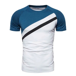 Vente en gros t-shirt uni pour hommes vêtements de mode décontractés col rond manches courtes respirant coton doux léger haut confortable - Product Image 1