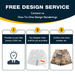 กางเกงขาสั้นผู้ชายผ้าโพลีเอสเตอร์พิมพ์ซับลิเมชันสองชั้นมีซิป - Product Image 6