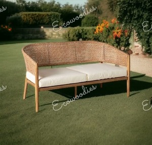 Diseño de lujo Cómodo Love Seat Dos asientos Diseño moderno Sofá de bambú natural Cómodos juegos de Muebles personalizados - Product Image 6