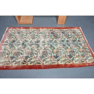 Tapis Kilim en laine rouge classique 3.7x6.6 pieds traditionnel turc grande surface Rectangle couloir motif 10mm épaisseur tapis de chambre en Latex - Product Image 3