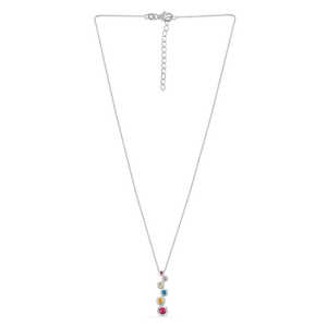 Pendentif linéaire sucette pour femmes à la mode alliage plaqué rhodium cuivre laiton et Zircon bijoux avec chaîne à maillons cadeau parfait - Product Image 3