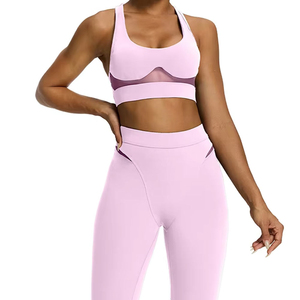 Ensemble de yoga pour femmes personnalisé, best-seller, uni, respirant, 2 pièces, spandex/nylon, qualité supérieure, fabrication sur mesure, vente en gros d'ensembles de yoga pour femmes - Product Image 2
