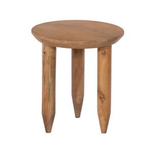 Moderno K.D. Mesa de centro redonda de madera de mango orgánico, almacenamiento ligero de altura ajustable, muebles portátiles para el hogar para sala de estar - Product Image 2