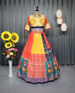 Most Trending Heavy Flair Lehenga Choli Print Lehenga Choli Exclusive Embroidery Work Traditional Winter Trending - Product Image 3