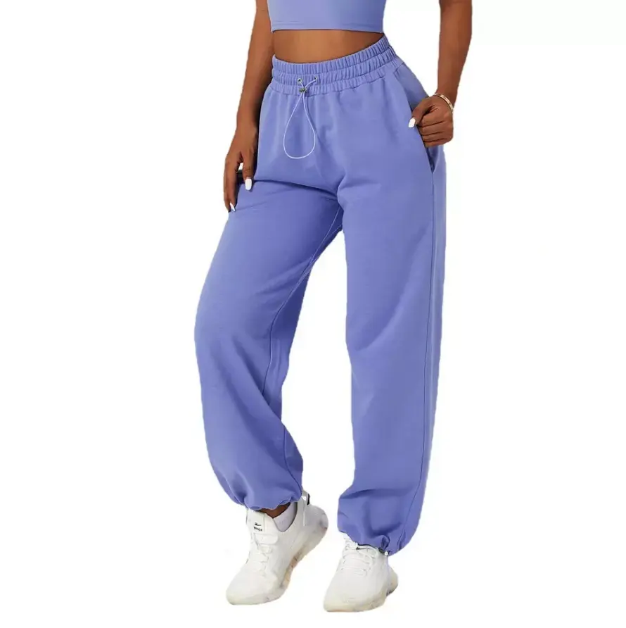 OEM cotton tracksuits mồ hôi PANT chắp vá quần phụ nữ lỏng quần cho phụ nữ chạy Bộ Loe phụ nữ mảnh Jogger Bộ