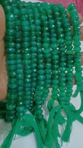 Cuentas facetadas de Rondelle de ónix verde Natural de 8 a 10 mm de alta calidad, hebra de 8 pulgadas de largo para la fabricación de joyas - Product Image 3