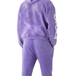 เสื้อสเวตเตอร์โอเวอร์ไซซ์และกางเกงขายาวทรงตรงชุดวอร์มผ้าฝ้าย100% ลำลองพิมพ์ลายตัวอักษร - Product Image 5