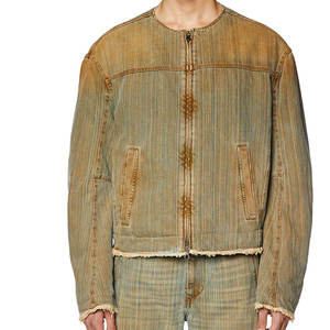 Chaqueta Vaquera de Moda, Nueva Llegada, al por Mayor, Lavada, Personalizada, Chaquetas Vaqueras para Hombre, de Alta Calidad, Impermeables, con Capucha, 100% Algodón - Product Image 3