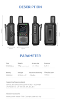 Batería de polímero de 3000mAh Radio Poc de espera a largo plazo 4G Walkie Talkie 500km Radio pequeña