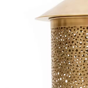 Cage Design Jardin Décoratif Rond En Métal Marocain Lanterne Or Couleur Salon Éclairage Décor Bougie Lanternes - Product Image 2
