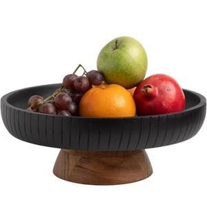 Elegant Wooden Serving <b>Bowl</b> for Home Decor Kitchen Table Essential Perfect for <b>Snacks</b> Serving Festive Holiday Design MULTICOLOR - Product Image 1