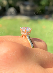 1.00CT Round Cut Moissanite Solitaire Bague de fiançailles Hidden Halo Diamond Women Ring Antique Women Jewelry At Wholesaler Price - Product Image 4