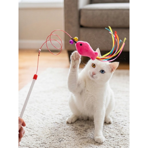 Interactive <b>Cat</b> Wand Toy with Fish and Tail 90Cm Fun Fishing Rod - Product Image 1