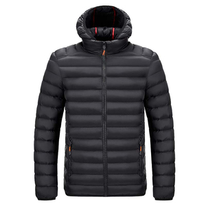 Chaqueta acolchada impermeable de estilo largo para hombre, abrigo de burbujas con capucha para invierno, Material de tela para exteriores, venta al por mayor - Product Image 1