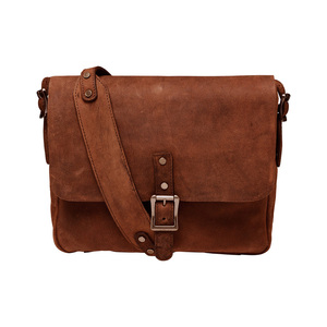 Unisex XL Genuine <b>Leather</b> Vintage Panelled Tote <b>Bag</b> Cross-Body Strap Zipper Closure Solid Pattern Portable Design for <b>Travel</b> - Product Image 6