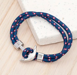 Pulsera de ancla Náutica de cuerda azul personalizada para hombre, regalos para él, regalos de cumpleaños, regalos de Navidad, regalos del Día del Padre - Product Image 1