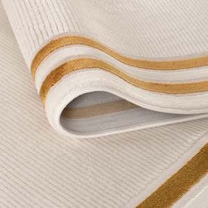 Alfombra Netline Home Carmel con borde dorado crema 6060 - Product Image 4
