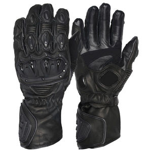 Gran oferta guantes de carreras cuero de vaca negro motocicleta guantes de cuero genuino a bajo precio hecho a medida OEM - Product Image 3