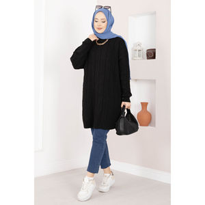 เสื้อคลุมไหมพรมลายบาคลาวาสีดำสไตล์ลำลองสำหรับฤดูใบไม้ร่วง - Product Image 3