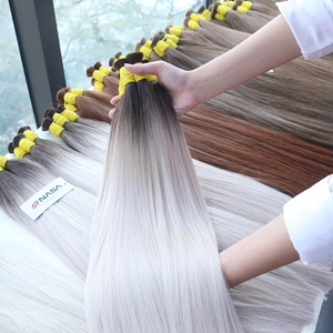 Extensions de cheveux vierges vietnamiennes 100 grammes en vrac cuticules alignées à double tirage 18 pouces couleur foncée naturelle blanchie en usine - Product Image 1