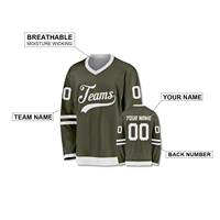 Maillot de hockey sur glace personnalisable en gros, imprimé, respirant, avec logo avant, logos d'équipe personnalisés, personnalisation des couleurs, service OEM rapide