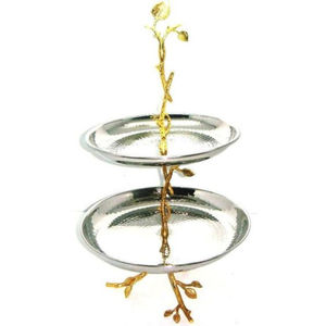 Modern 2 Tier Gold Metal Cake <b>Stand</b> Round Brass Finish Tiered Serving <b>Stand</b> For Wedding Party Dessert And Fruit Display - Product Image 3