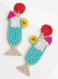 Novedad de 2024, pendientes de tuerca de Navidad con forma de Papá Noel a la moda, Diamante de cristal chapado en oro con patrón geométrico, Perla principal - Product Image 2