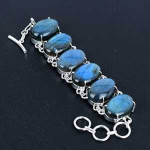 Gemstone <b>Bracelet</b>, 925 <b>Sterling</b> <b>Silver</b> Jewelry, Handmade Antique <b>Bracelet</b>, Boho Jewelry, Anniversary Gift - Product Image 3